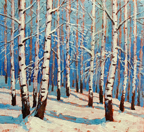 Snowy Birch Trees