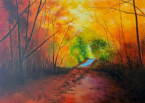Autumn Path Oil Painting