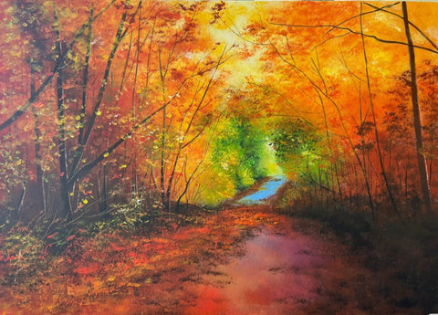 Autumn Path Oil Painting