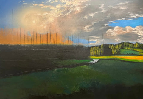 Morning Pine Valley Oil Painting