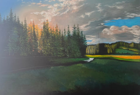 Morning Pine Valley Oil Painting