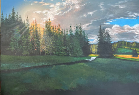 Morning Pine Valley Oil Painting