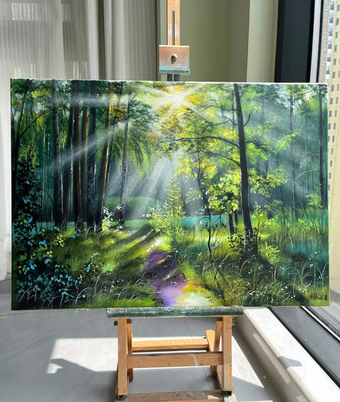 Forest Morning Light Oil Painting