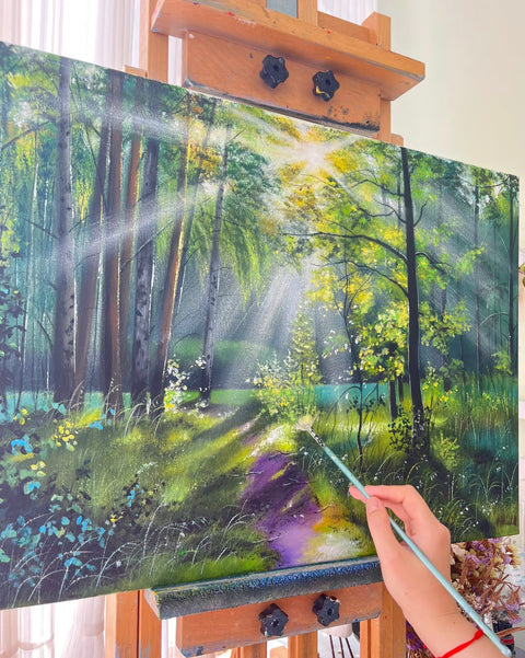 Forest Morning Light Oil Painting