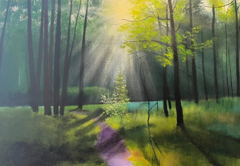 Forest Morning Light Oil Painting
