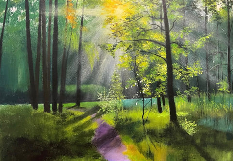 Forest Morning Light Oil Painting
