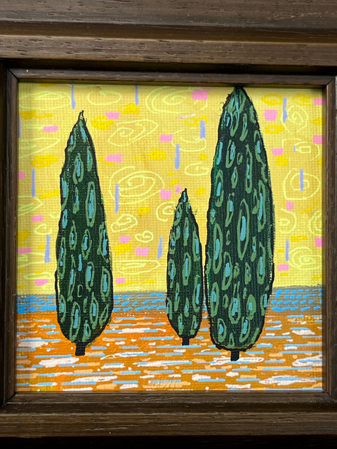 Stylized Cypress Trio
