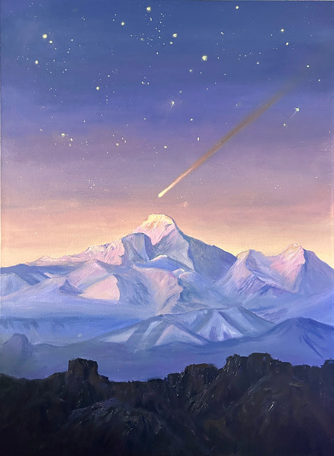Shooting Star Over Snow Peak