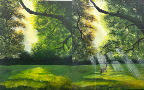 Deer in the Sunlit Forest
