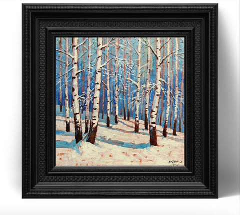 Snowy Birch Trees