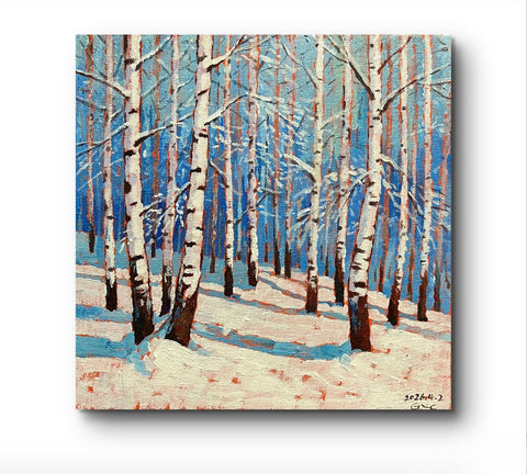 Snowy Birch Trees