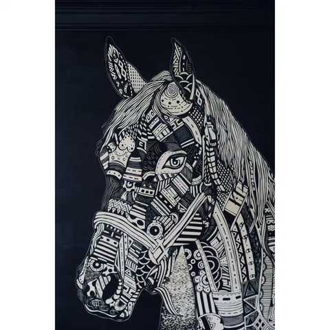 Totem Horse Woodcut