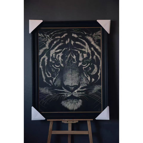 Majestic Tiger Woodcut Print
