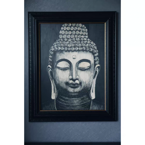 Serene Buddha Woodcut Print