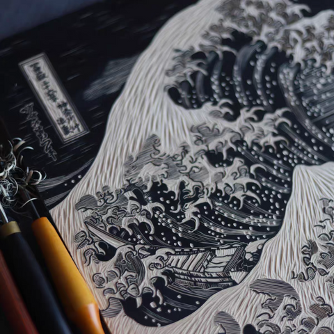The Great Wave Woodcut Print
