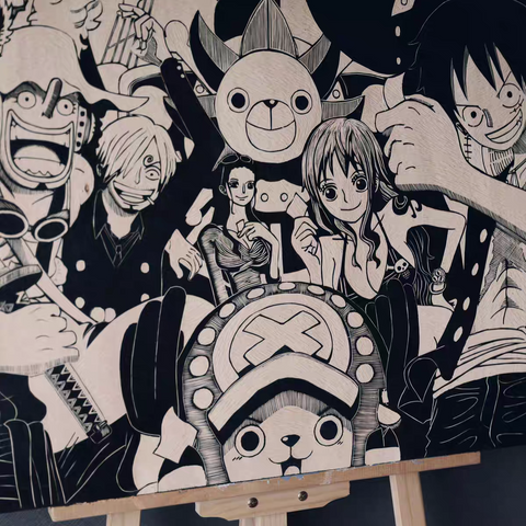Straw Hat Crew Woodcut Print