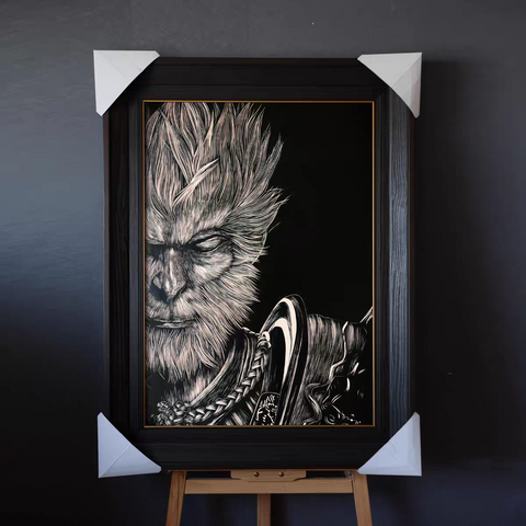 Monkey King Woodcut Print