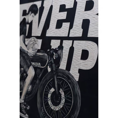 Never Give Up Woodcut Print