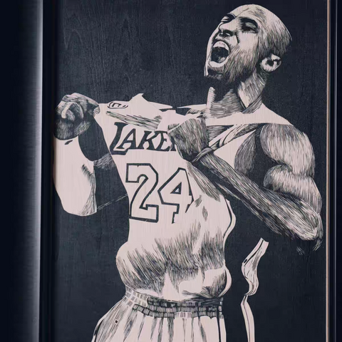 Mamba Roar Woodcut Print