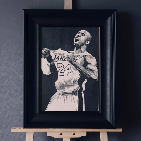Mamba Roar Woodcut Print