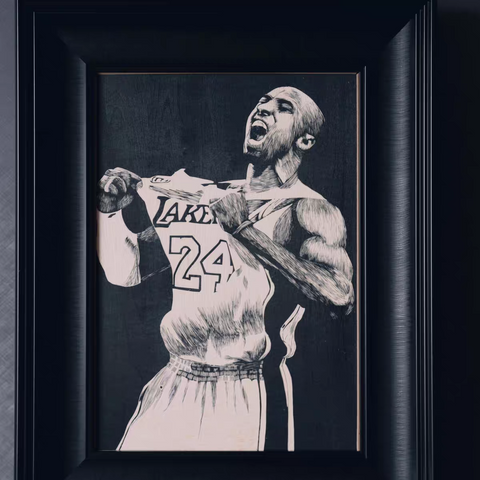 Mamba Roar Woodcut Print