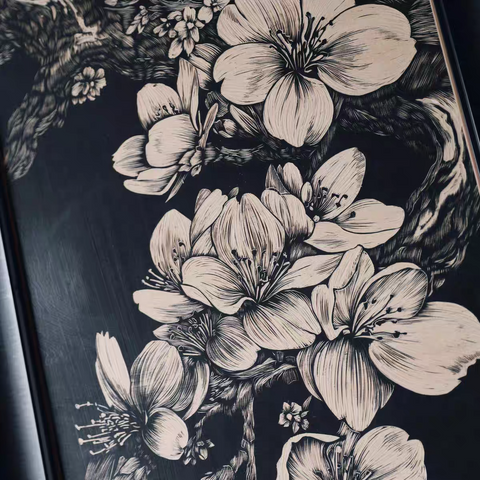 Blossom Branch Woodcut Print