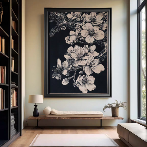 Blossom Branch Woodcut Print