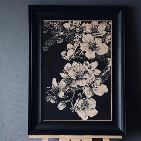 Blossom Branch Woodcut Print