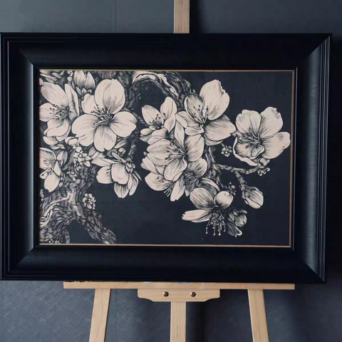 Blossom Branch Woodcut Print